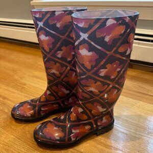 Burberry floral geometric printed rain boots
